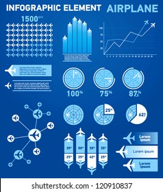 Infographics elements airplane