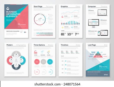 Infographics elements for business brochures and presentations. Ecology concept to visualize environmental concept. Fully editable vector illustration.