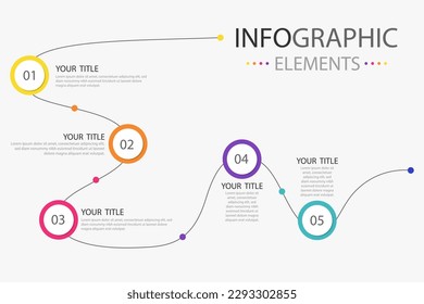 Infographics elements circle title shapes and freedom line for use in business, present team work etc. 