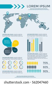 Infographics Elements Collection - business vector illustration for presentation, booklet, website, blog, workflow layout, brochure, banner, card, step up options, web design, poster, flyer, timeline.