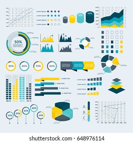 Infographics Elements Collection - business vector illustration for presentation, booklet, website, blog, workflow layout, brochure, banner, card, step up options, web design, poster, flyer, timeline.