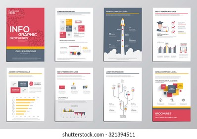 Infographics elements for corporate brochures. Flat design. Vector