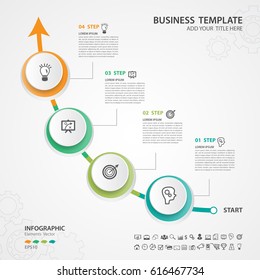 Infographics elements diagram with 4 steps, options, Vector illustration, Circle 3d icon, presentation,  advertisment, Process chart, business flyer, banner design, web design, timeline, silde
