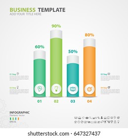 Infographics elements diagram with 4 steps, options, Vector illustration, cylinder 3d icon, presentation,  advertisment, Process chart, business flyer, banner design, web design,timeline, silde