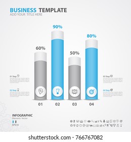 Infographics elements diagram with 4 steps, options, Vector illustration, cylinder 3d icon, presentation,  advertisment, Process chart, business flyer, banner design, web design,timeline, slide