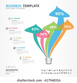  infographics elements diagram with 5 steps, options, mushroom icon, web design, presentation, business brochure flyer template,  banner design, advertisement, Chart, number, Timeline Slide, Vegetable