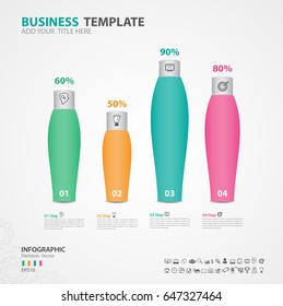 Infographics elements diagram with 5 steps, options, Vector illustration, Cosmetic bottle icon, presentation,  advertisment, Process chart, business flyer, banner design, web design,timeline, silde