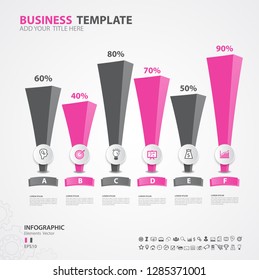 Infographics elements diagram with 6 steps, options, Vector illustration, Rectangular 3d icon, presentation,  advertisment, Process chart, business flyer, banner design, web design, timeline, silde