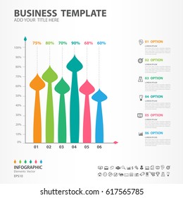 Infographics elements diagram with 6 steps, options, Brush icon, web design, presentation, Vector illustration, business brochure flyer template,  banner design, advertisement, Process Chart education
