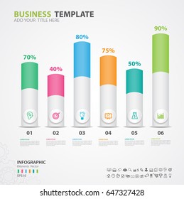 Infographics elements diagram with 6 steps, options, Vector illustration, cylinder 3d icon, presentation,  advertisment, Process chart, business flyer, banner design, web design,timeline, silde