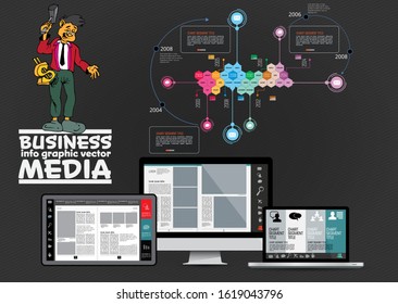 Infographics elements for digital corporate brochures. Vector business concept