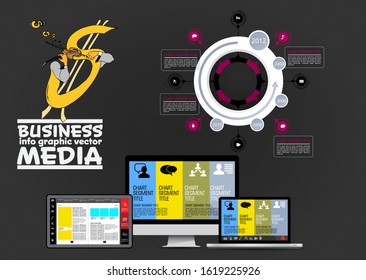 Elementos de infografía para folletos corporativos digitales. Concepto de negocio de vectores