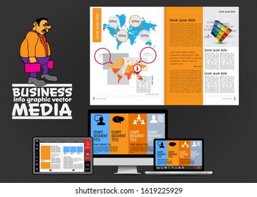 Elementos de infografía para folletos corporativos digitales. Concepto de negocio de vectores