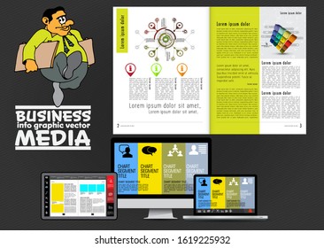Elementos de infografía para folletos corporativos digitales. Concepto de negocio de vectores