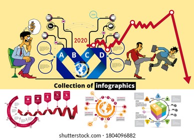 Elementos de infografía para folletos corporativos digitales. Concepto de negocio de vectores