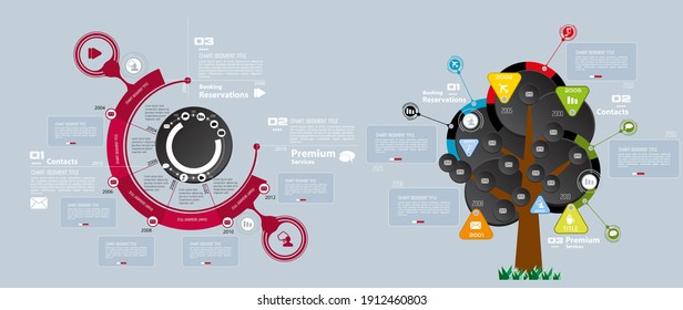 Infographics elements for digital corporate brochures. Vector business concept