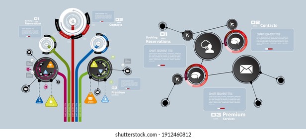 Elementos de infografía para folletos corporativos digitales. Concepto de negocio de vectores