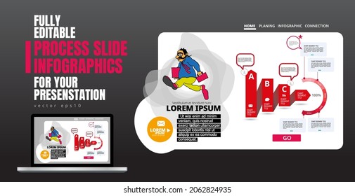 Elementos de infografía para folletos corporativos digitales. Concepto de negocio de vectores