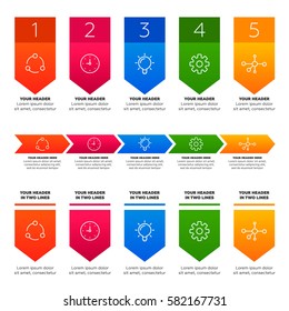Infographics elements. Five steps process