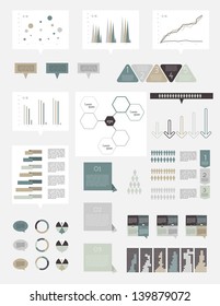 Infographics elements. Folder with diagrams, speech bubbles and graphs.