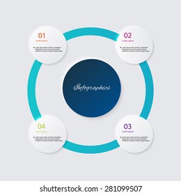 Infographics elements in modern flat business style. Can be used for info graphics, graphic or website layout vector, numbered banners, diagram, flyer, corporate report, marketing etc, web.
