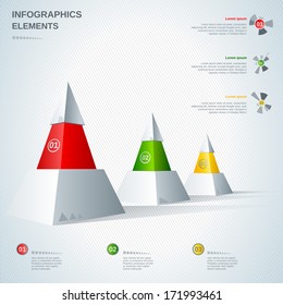 Infographics elements modern pyramid design