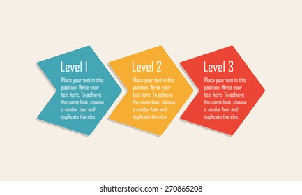 Infographics elements. Next step arrows. Colorful vector illustration.