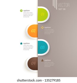 Infographics elements with options and descriptions