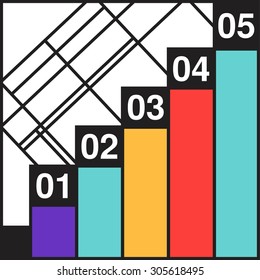 infographics elements options in flat business mondrian style.
