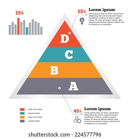 Infographics Elements. Pyramid Chart. Modern Flat Banner With Four Options. Vector Illustration. EPS10