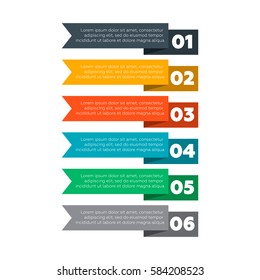 Infographics elements. Six steps