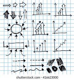 infographics elements sketching vector illustration