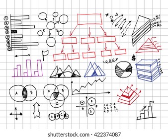 infographics elements sketching vector illustration