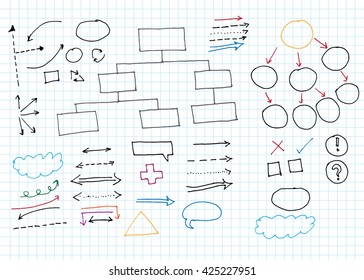 infographics elements sketching vector illustration