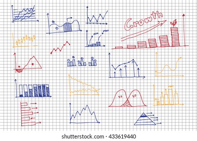 infographics elements sketching vector illustration