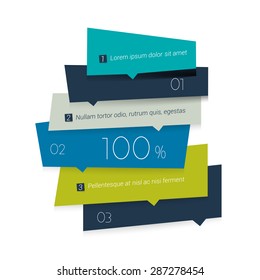 Infographics Elements. Square Tab, Flowchart, Box Diagram.