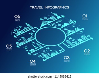Infographics elements: Travel and Famous Landmarks.