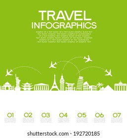 Infographics elements: Travel and Famous Landmarks.