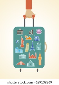 Infographics elements: Travel and Famous Landmarks. File is saved in 10 EPS version.