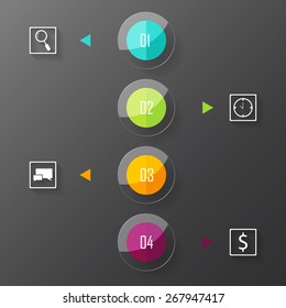 Infographics elements. Vector illustration can be used for workflow layout, diagram, number options, web design.
