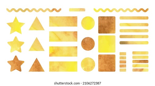 infographics elements  yellow watercolor  isolated vector set 