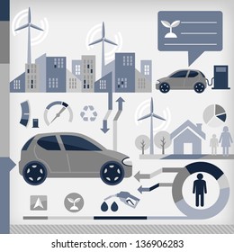 Infographics elements/eco car