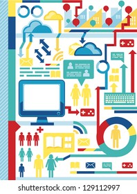 infographics elements/social network