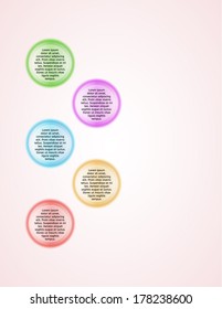 infographics - five color circle panels as a five steps