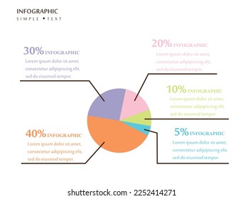 Infographics Five Sectors Circular Template.Business Vector Illustration in circular Design Style for presentation,infographics,creative,report,concept,topics research,analysis,review,assessment
