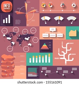 Infographics of flat design with long shadows. Fully editable eps-10 vector contains objects with transparency.