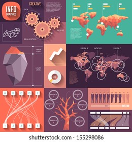 Infographics of flat design with long shadows. Fully editable eps-10 vector contains objects with transparency.