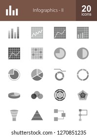 Infographics Flat Greyscale Icons