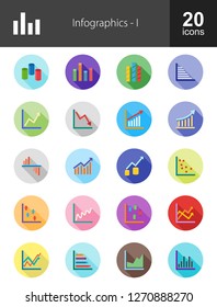 Infographics Flat Long Shadow Icons