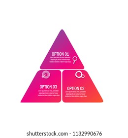 infographics flow chart data timeline element with 3 option process or steps design vector
